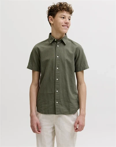 Jack & Jones Junior - JJEBreeze Kortærmet Skjorte - Dusty Olive